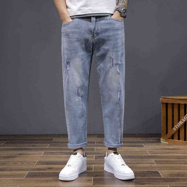 men's jeans ripped brand loose large men's jeans nine point pants korean fashion piece, Blue
men's jeans ripped brand loose large men's jeans nine point pants korean fashion piece, Blue