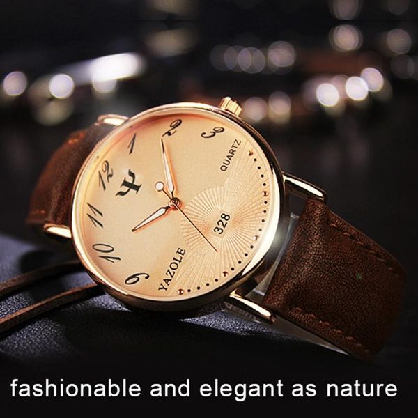 wristwatches yazole 328 fashion leisure business quartz wristwatch charming rose gold case classic roman numerals luminous hands men watch, Slivery;brown
wristwatches yazole 328 fashion leisure business quartz wristwatch charming rose gold case classic roman numerals luminous hands men watch, Slivery;brown