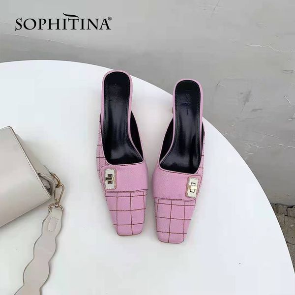sophitina female heel shoes women mules plaid concise medium metal decoration dress spring autumn square toe elegant shoes fo79 210513, Black
sophitina female heel shoes women mules plaid concise medium metal decoration dress spring autumn square toe elegant shoes fo79 210513, Black