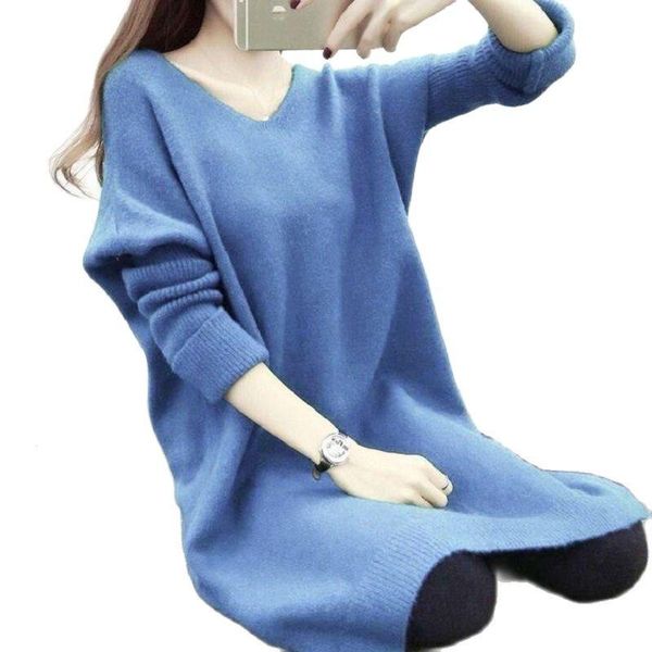 women's sweaters plus size korean autumn/winter 2021v-neck loose mid-length sweater pullover coat, White;black
women's sweaters plus size korean autumn/winter 2021v-neck loose mid-length sweater pullover coat, White;black