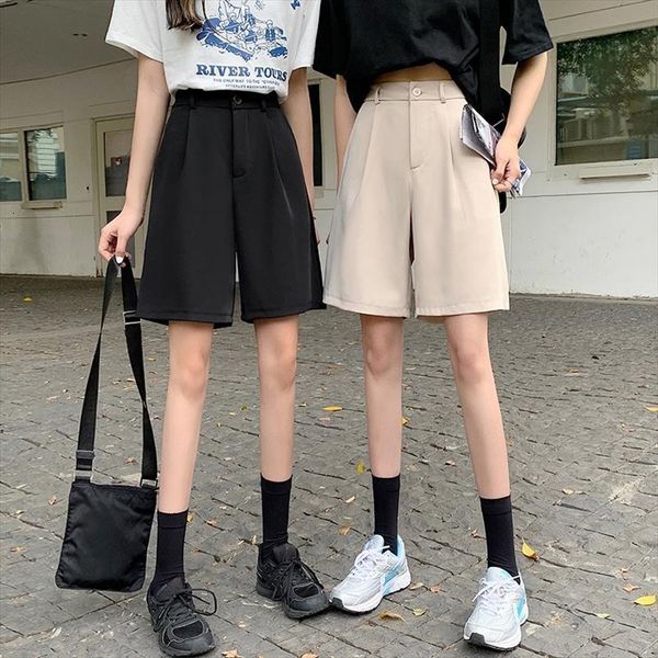 summer button knee length women short black wide leg loose drape korean style casual womens office bf streetwear fashion, White;black
summer button knee length women short black wide leg loose drape korean style casual womens office bf streetwear fashion, White;black