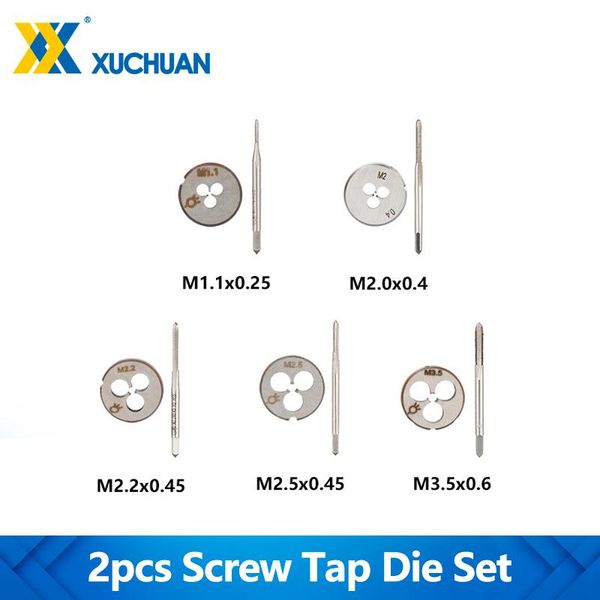 hand tools 2pcs screw tap die set metric right machine thread drill mini m1.1 m2 m2.2 m2.5 m3.5 tool
hand tools 2pcs screw tap die set metric right machine thread drill mini m1.1 m2 m2.2 m2.5 m3.5 tool
