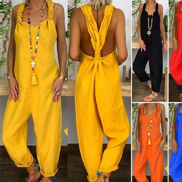 women womens romper summer casual sleeveless backless jumpsuit loose wide leg long pants suit playsuit plus size 3xl, Black;white
women womens romper summer casual sleeveless backless jumpsuit loose wide leg long pants suit playsuit plus size 3xl, Black;white