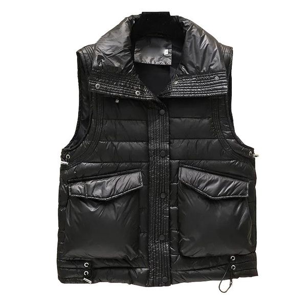 women's vests saleqi 2021 winter cotton down vest women solid warm waistcoat drawstring big pocket sleeveless jacket, Black;white
women's vests saleqi 2021 winter cotton down vest women solid warm waistcoat drawstring big pocket sleeveless jacket, Black;white
