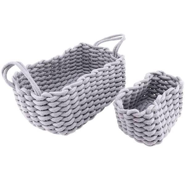storage baskets 2pcs hand-woven thick cotton rope box baby toy keys cloth sundries storages basket deskorganizer
storage baskets 2pcs hand-woven thick cotton rope box baby toy keys cloth sundries storages basket deskorganizer
