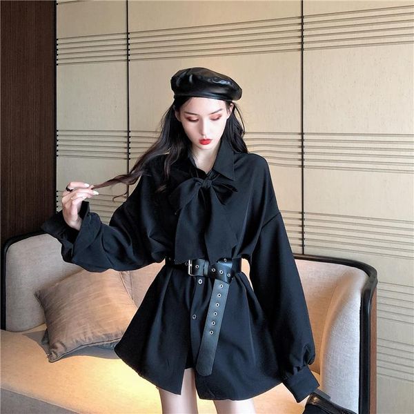 casual dresses plus size turn-down collar bow lace up black dress women spring autumn robe femme long sleeve korean shirt + sashes 2021, Black;gray
casual dresses plus size turn-down collar bow lace up black dress women spring autumn robe femme long sleeve korean shirt + sashes 2021, Black;gray