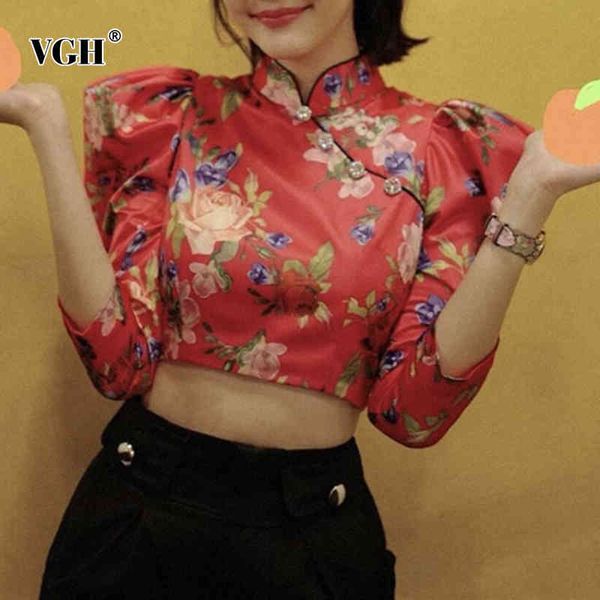 vgh chinese style print floral blouse for women stand collar puff long sleeve hit color short female fashion new clothing 210421, White
vgh chinese style print floral blouse for women stand collar puff long sleeve hit color short female fashion new clothing 210421, White