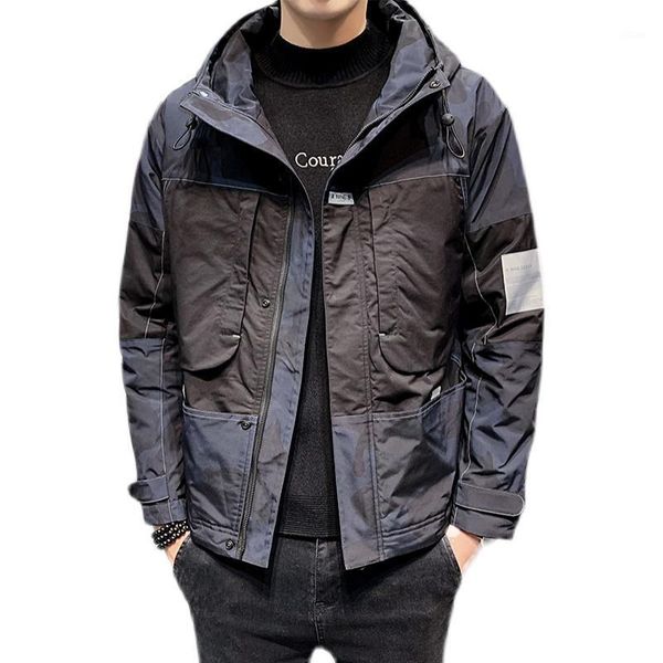 men's jackets 100% polyester fiber 2021 autumn hooded stitching jacket casual trend, Black;brown
men's jackets 100% polyester fiber 2021 autumn hooded stitching jacket casual trend, Black;brown