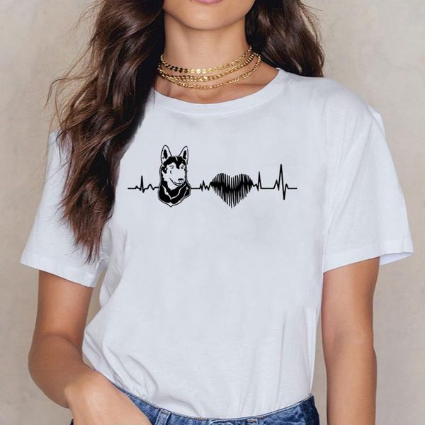 women's t-shirt t shirt women belgian malinois heartbeat basic black short female, White
women's t-shirt t shirt women belgian malinois heartbeat basic black short female, White