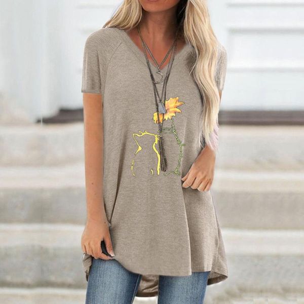 women's t-shirt flower print t shirt for women v neck short sleeved long koszula damska plus size woman tshirts koszulki damskie, White
women's t-shirt flower print t shirt for women v neck short sleeved long koszula damska plus size woman tshirts koszulki damskie, White