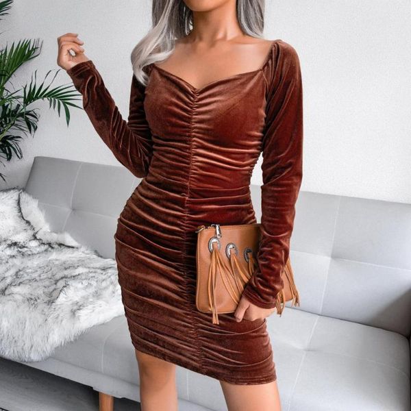 casual dresses velvet dress warm bodycon comfy short square collar ruched, Black;gray
casual dresses velvet dress warm bodycon comfy short square collar ruched, Black;gray