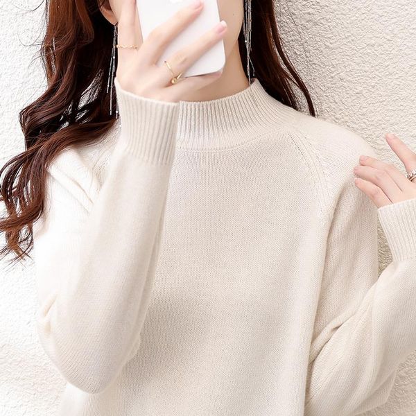 women's sweaters autumn and winter ladies pullover knit 100% pure cardigan sweater half high collar base thickening loose fashion slim, White;black
women's sweaters autumn and winter ladies pullover knit 100% pure cardigan sweater half high collar base thickening loose fashion slim, White;black