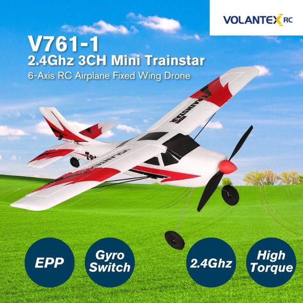 v761-1 2.4ghz 3ch mini trainstar 6-axis remote control rc airplane fixed wing drone plane rtf for kids gift present drones
v761-1 2.4ghz 3ch mini trainstar 6-axis remote control rc airplane fixed wing drone plane rtf for kids gift present drones