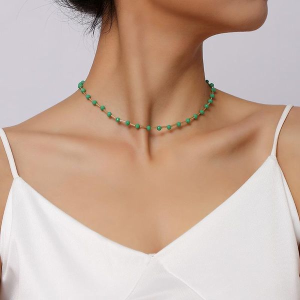 chokers fashion simple ladies green crystal beads interval gold color glass tube handmade beaded necklaces for women jewelry, Golden;silver
chokers fashion simple ladies green crystal beads interval gold color glass tube handmade beaded necklaces for women jewelry, Golden;silver