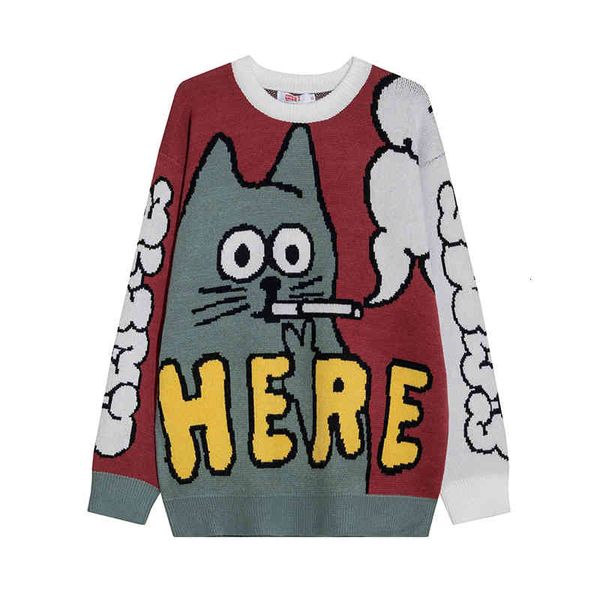 men's sweaters men hip hop funny cartoon sweater smoke standard japanese cat knit shirts around the neck winter clothes bu0g, White;black
men's sweaters men hip hop funny cartoon sweater smoke standard japanese cat knit shirts around the neck winter clothes bu0g, White;black