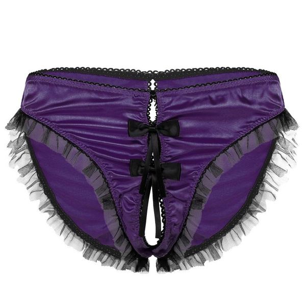women's panties mens sissy erotic male silky satin mesh ruffles lace open crotch underwear low rise elastic waistband thong briefs, Black;pink
women's panties mens sissy erotic male silky satin mesh ruffles lace open crotch underwear low rise elastic waistband thong briefs, Black;pink