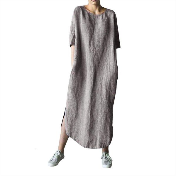 cotton and linen shirt womens dresses fashion solid color long sleeve o neck fold party autumn casual, Black;gray
cotton and linen shirt womens dresses fashion solid color long sleeve o neck fold party autumn casual, Black;gray