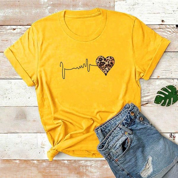 summer fashion women t shirt leopard heart print casual base o-neck tees street girls 5 colors women's t-shirt, White
summer fashion women t shirt leopard heart print casual base o-neck tees street girls 5 colors women's t-shirt, White