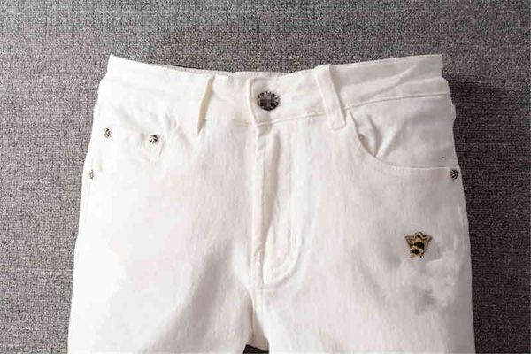 men's jeans 21ss style brand mens clothing pants men women t shirts panther print army green destroyed slim-leg denim straight biker sk, Blue 
men's jeans 21ss style brand mens clothing pants men women t shirts panther print army green destroyed slim-leg denim straight biker sk, Blue