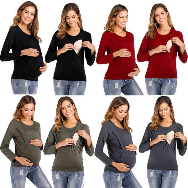 casual dresses zhiidodo round neck long sleeve maternity fashion nursing t-shirt 6069#, Black;gray
casual dresses zhiidodo round neck long sleeve maternity fashion nursing t-shirt 6069#, Black;gray