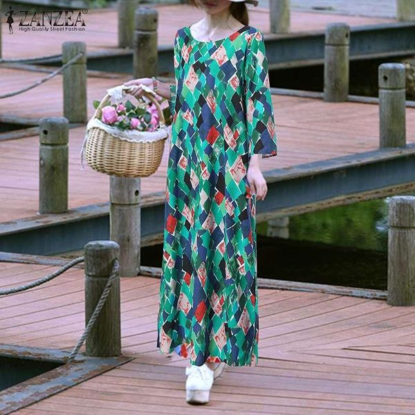 casual dresses women's summer sundress zanzea 2021 kaftan printed maxi dress long sleeve geometric vestidos female o neck robe femme, Black;gray
casual dresses women's summer sundress zanzea 2021 kaftan printed maxi dress long sleeve geometric vestidos female o neck robe femme, Black;gray