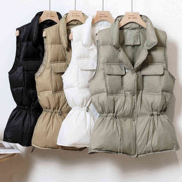 2021 short women's down vest white duck waist slim waistcoat et warm off-season coat, Black;white
2021 short women's down vest white duck waist slim waistcoat et warm off-season coat, Black;white