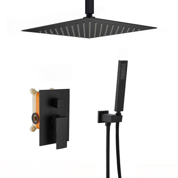 bathroom shower sets matte black ceiling system 16 inch rainfall head and handheld faucet mix, 2 function mixerer set
bathroom shower sets matte black ceiling system 16 inch rainfall head and handheld faucet mix, 2 function mixerer set