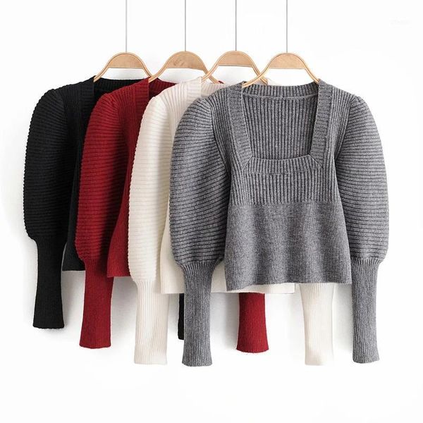 women's sweaters women 2021 fashion knitted sweater puff sleeve vintage square collar cropped stretch slim female pullovers chic, White;black
women's sweaters women 2021 fashion knitted sweater puff sleeve vintage square collar cropped stretch slim female pullovers chic, White;black