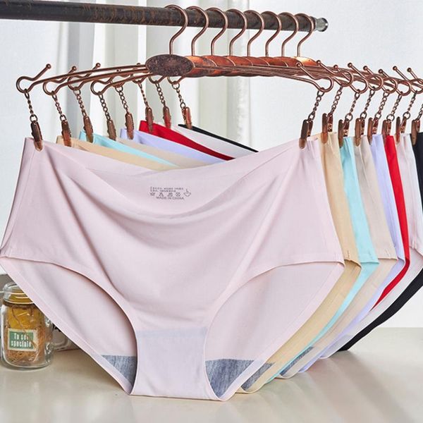 women's panties 2021 ladies ice silk seamless briefs breathable mid-waist women underpants female underwear, Black;pink
women's panties 2021 ladies ice silk seamless briefs breathable mid-waist women underpants female underwear, Black;pink