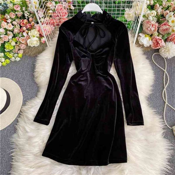 autumn winter velvet retro stand collar mid-length dress hollow long-sleeved temperament vestido feminino uk526 210506, Black;gray
autumn winter velvet retro stand collar mid-length dress hollow long-sleeved temperament vestido feminino uk526 210506, Black;gray
