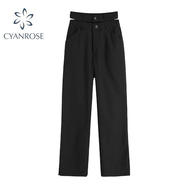 black design suit pants woman double high waist spring office lady long trousers solid loose wide leg female 210515, Black;white
black design suit pants woman double high waist spring office lady long trousers solid loose wide leg female 210515, Black;white
