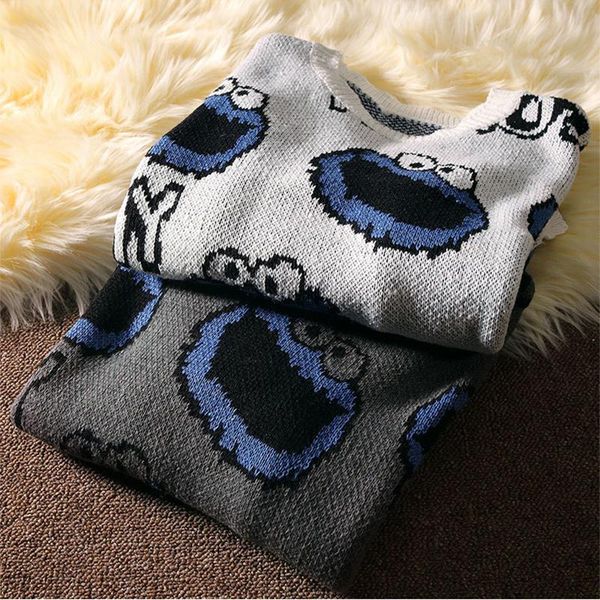 men's sweaters autumn and winter couple personality korean fashion round neck sweater versatile loose cartoon, White;black
men's sweaters autumn and winter couple personality korean fashion round neck sweater versatile loose cartoon, White;black