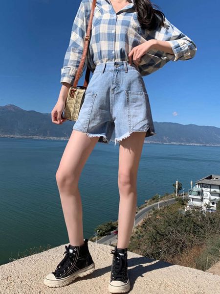 women's jeans 2021 summer loose wide leg pants chic denim shorts for female students oyya, Blue
women's jeans 2021 summer loose wide leg pants chic denim shorts for female students oyya, Blue