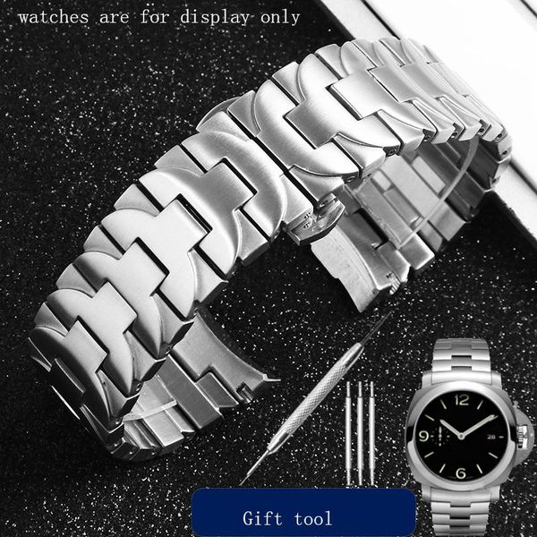 watch bands solid stainless steel watchband 24mm silver strap men's bracelet replacement metal for pam441 111 accessories, Black;brown
watch bands solid stainless steel watchband 24mm silver strap men's bracelet replacement metal for pam441 111 accessories, Black;brown