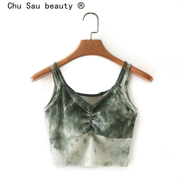 fashion summer casual style tie dye print tank women streetwear crop female sleeveless v-neck t-shirts 210508, White
fashion summer casual style tie dye print tank women streetwear crop female sleeveless v-neck t-shirts 210508, White