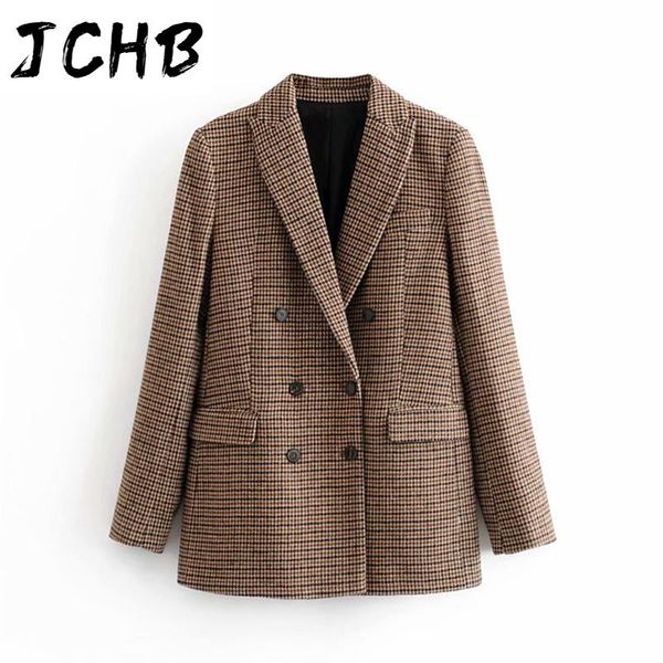 women double breasted office plaid blazer long sleeve loose houndstooth suits coat ladies blazers jackets outerwear women's &, White;black
women double breasted office plaid blazer long sleeve loose houndstooth suits coat ladies blazers jackets outerwear women's &, White;black