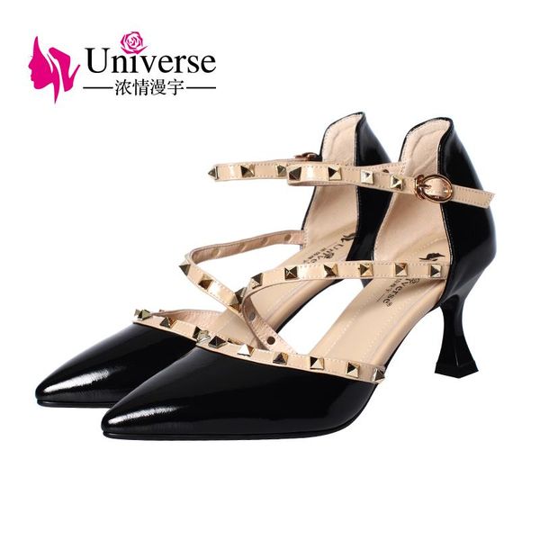 sandals universe m075 summer kitten high heels ankle buckle rivets tilted strap pointy toe elegant ladies wedding shoes women, Black
sandals universe m075 summer kitten high heels ankle buckle rivets tilted strap pointy toe elegant ladies wedding shoes women, Black