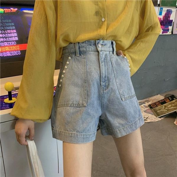 shorts women summer korean version beaded denim fashion casual high waist wide-leg women's, White;black
shorts women summer korean version beaded denim fashion casual high waist wide-leg women's, White;black