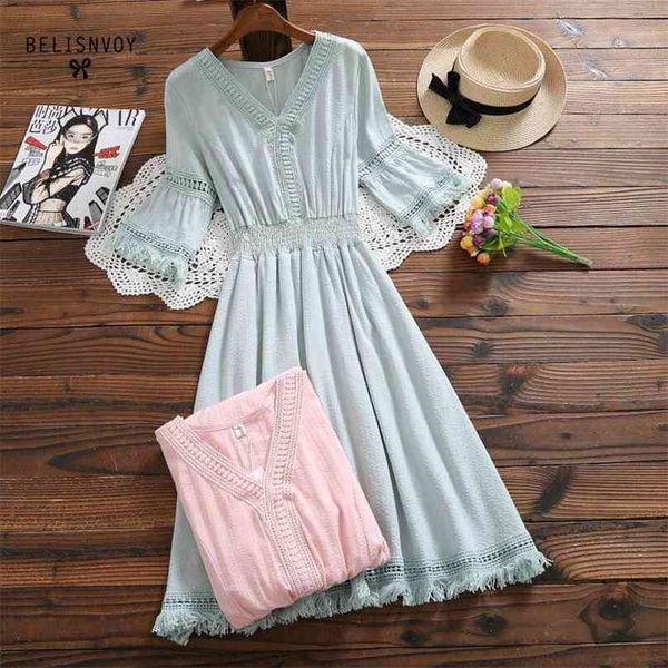 mori girl summer women sweet dresses elegant v-neck hollow out vestidos short sleeve with tassel pleated green pink female dress 210520, Black;gray
mori girl summer women sweet dresses elegant v-neck hollow out vestidos short sleeve with tassel pleated green pink female dress 210520, Black;gray