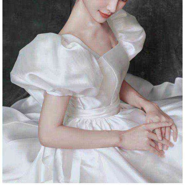 luxury street style dresses travel pography wedding satin simple 2021 autumn gauze square neck toast suit bubble sleeve bow evening, Black;pink 
luxury street style dresses travel pography wedding satin simple 2021 autumn gauze square neck toast suit bubble sleeve bow evening, Black;pink