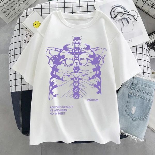 women's t-shirt hip hop ladies summer short sleeve streetwear skeleton print vintage clothes tshirt shirt diary punk oversized2021, White
women's t-shirt hip hop ladies summer short sleeve streetwear skeleton print vintage clothes tshirt shirt diary punk oversized2021, White