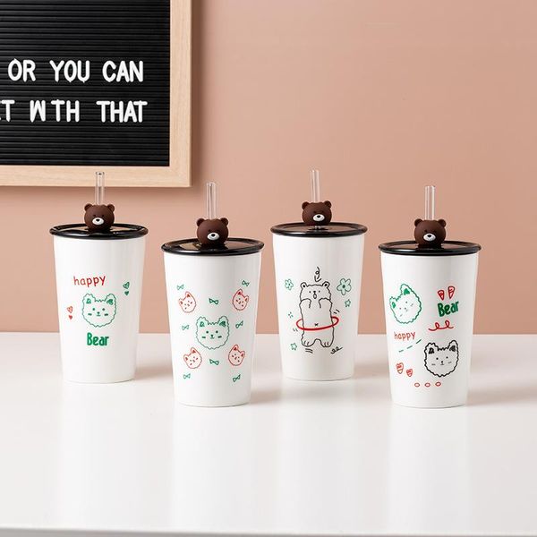 mugs cute cartoon ceramic mark cup with lid large capacity creative personality office straw couple water
mugs cute cartoon ceramic mark cup with lid large capacity creative personality office straw couple water