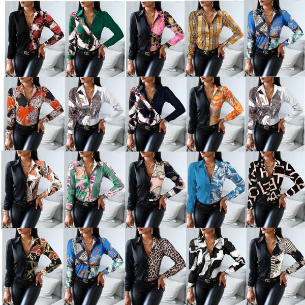 women's jackets european and american style autumn winter long-sleeved v-neck color matching retro printed shirt all-match top, Black;brown
women's jackets european and american style autumn winter long-sleeved v-neck color matching retro printed shirt all-match top, Black;brown