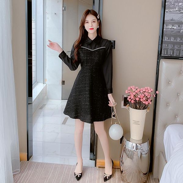 casual dresses coigarsam woolen women dress wool upset high waist add black cloth nap 6662, Black;gray
casual dresses coigarsam woolen women dress wool upset high waist add black cloth nap 6662, Black;gray