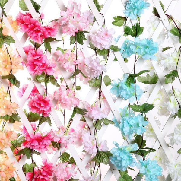 artificial cherry blossom vine imitation flowers flower plant rattan decoration wedding pographic1
