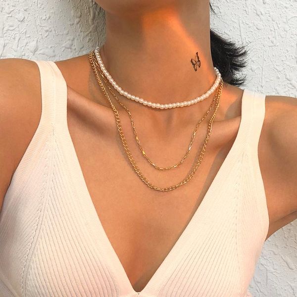 chains lalynnly simulation pearl multi layered necklace for women clavicle chain vintage charm jewelry accessories n8575, Silver
chains lalynnly simulation pearl multi layered necklace for women clavicle chain vintage charm jewelry accessories n8575, Silver