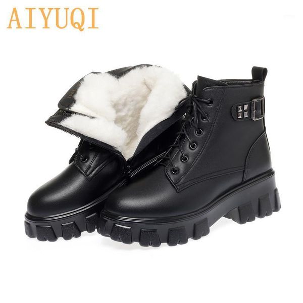 boots aiyuqi women winter genuine leather 2021 fashion natural wool warm thick-soled women's ankle1, Black
boots aiyuqi women winter genuine leather 2021 fashion natural wool warm thick-soled women's ankle1, Black