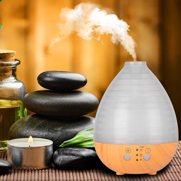 humidifiers qingha 235ml aroma essential oil diffuser ultrasonic air humidifier with wood grain electric led lights for home