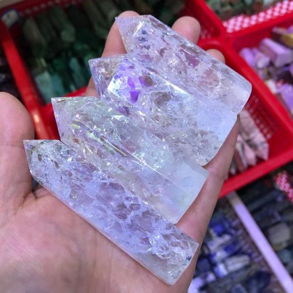 decorative objects & figurines natural white crystal stone popcorn carved obelisk wand ornament rainbow angel aura point reiki healing decor
decorative objects & figurines natural white crystal stone popcorn carved obelisk wand ornament rainbow angel aura point reiki healing decor