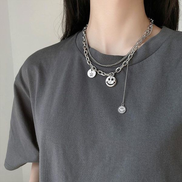 chains hip-hop internet celebrity trendy multi-iayer titanium steel tag clavicle chain women's casual short necklace, Silver
chains hip-hop internet celebrity trendy multi-iayer titanium steel tag clavicle chain women's casual short necklace, Silver